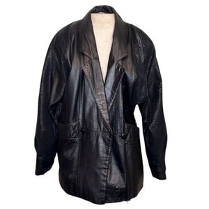 Global Identity 100% Leather Jacket, Made in Korea, Womens size medium, black